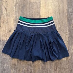 Wilson Navy Pleated Tennis Pickleball Skirt with Stripe Waistband